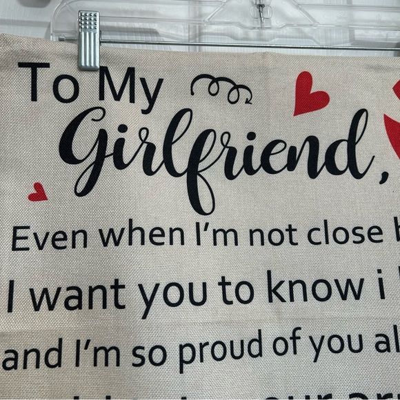 To My Girlfriend… Throw Pillow Case - Picture 4 of 9